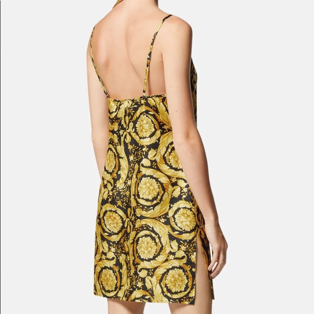 Versace Barocco Silk Pajama Slip Medium